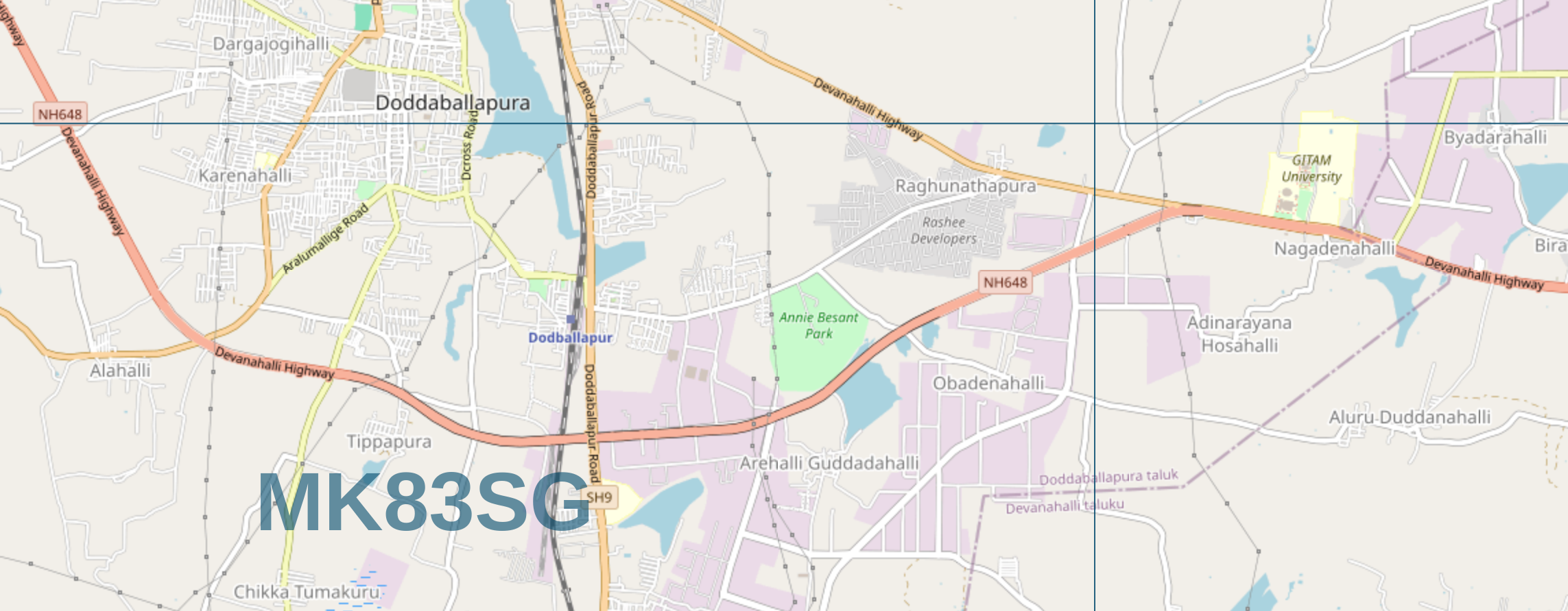 Figure 2: Annie Besant Park in Doddabalapur was the venue for the JOTA-JOTI (Map courtesy: https://qsl.design)