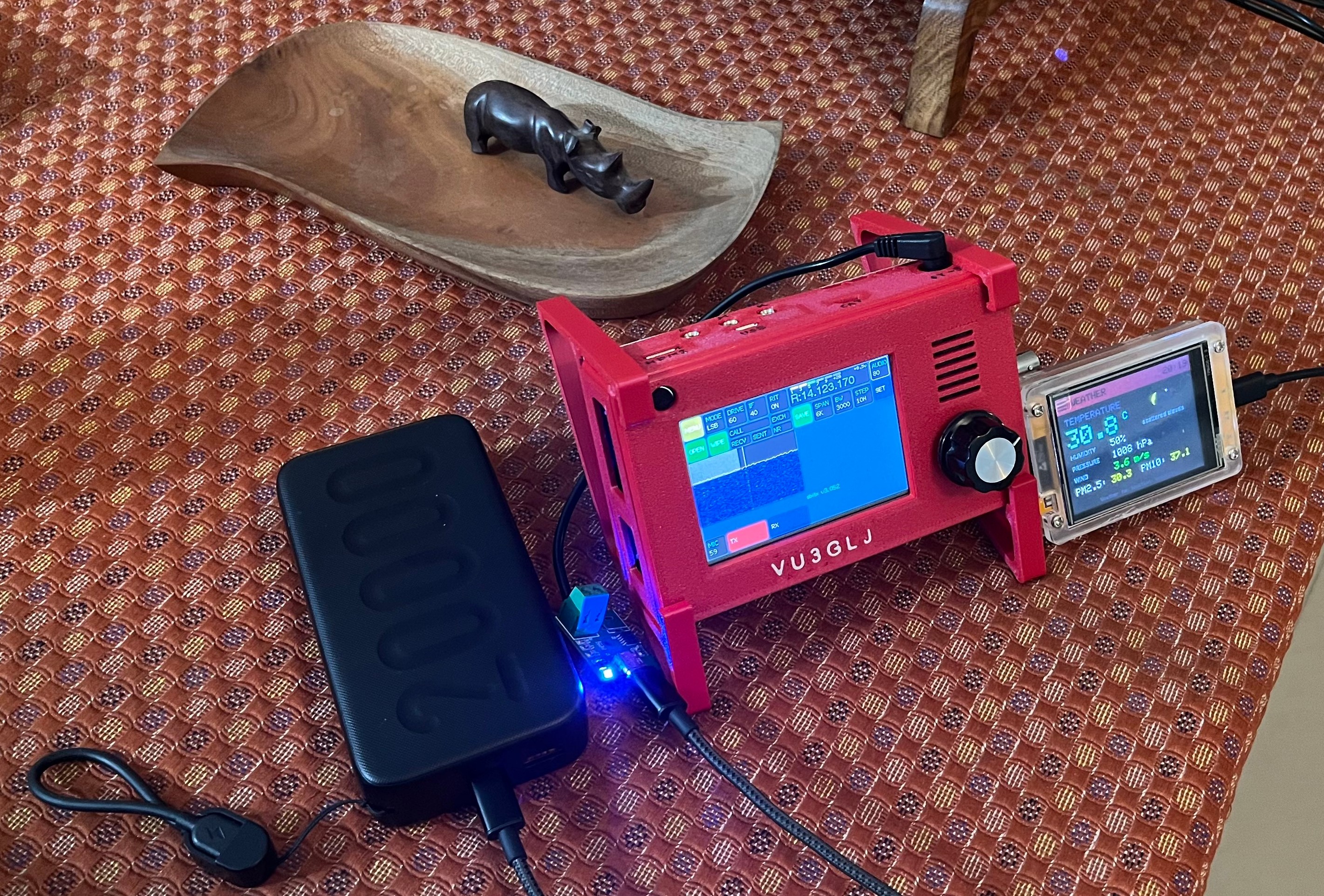 Figure 1: Labour day well spent with modifications to the zBitx and powering it using a USB-C PD trigger