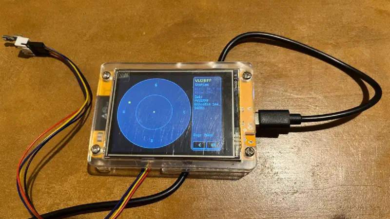 Radar information and VU2RFF repeater being displayed