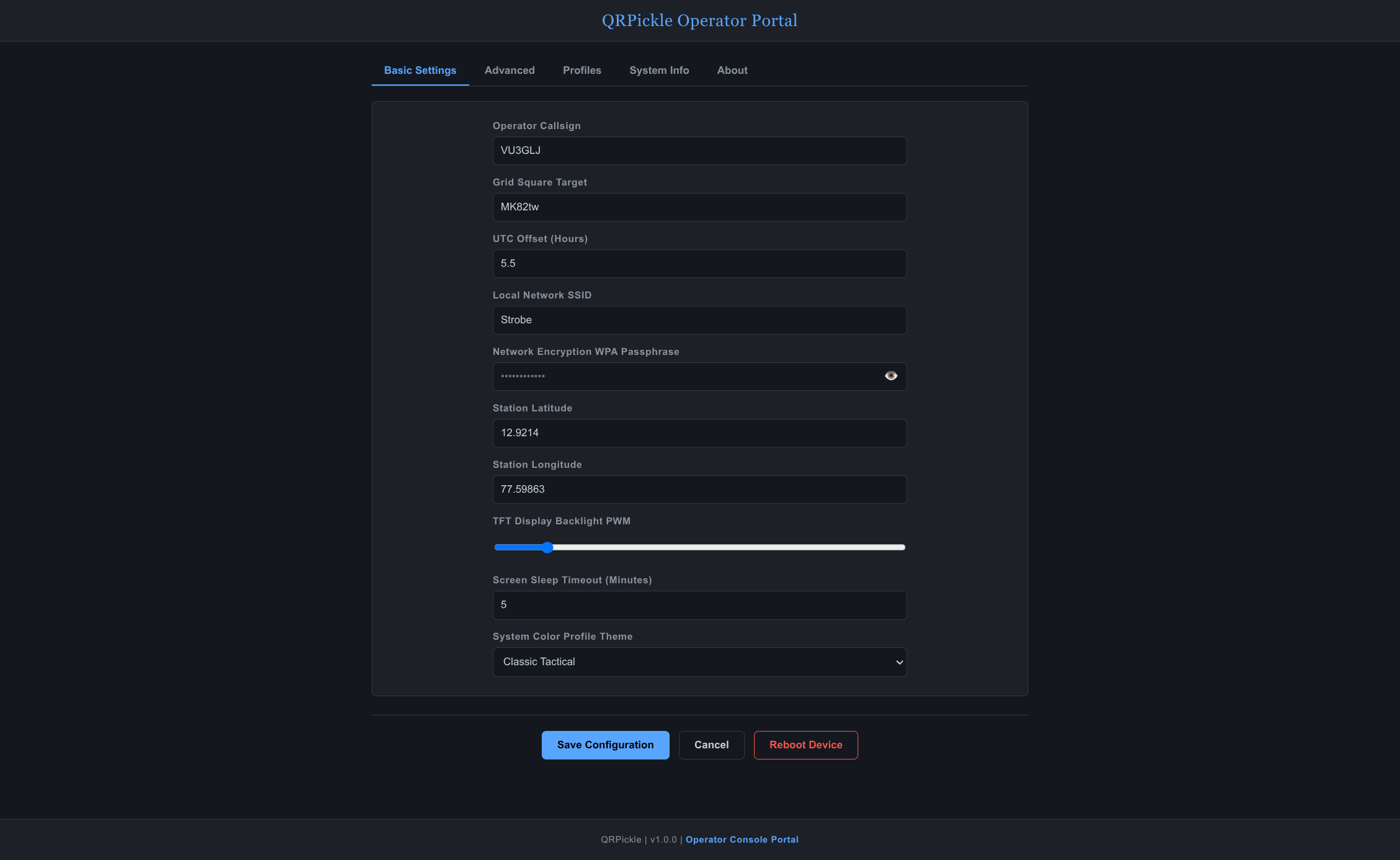 Figure 2: QRPickle Web Dashboard