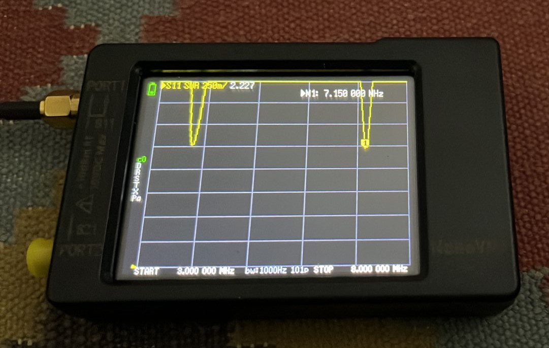 Figure 5: SWR measurement on the nanoVNA